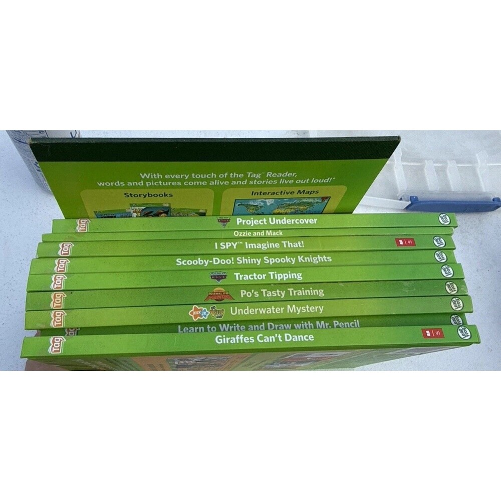 LeapFrog Lot of 10 LeapReader Tag Books - Car’s, Scooby Doo, I Spy, Go Diego Go